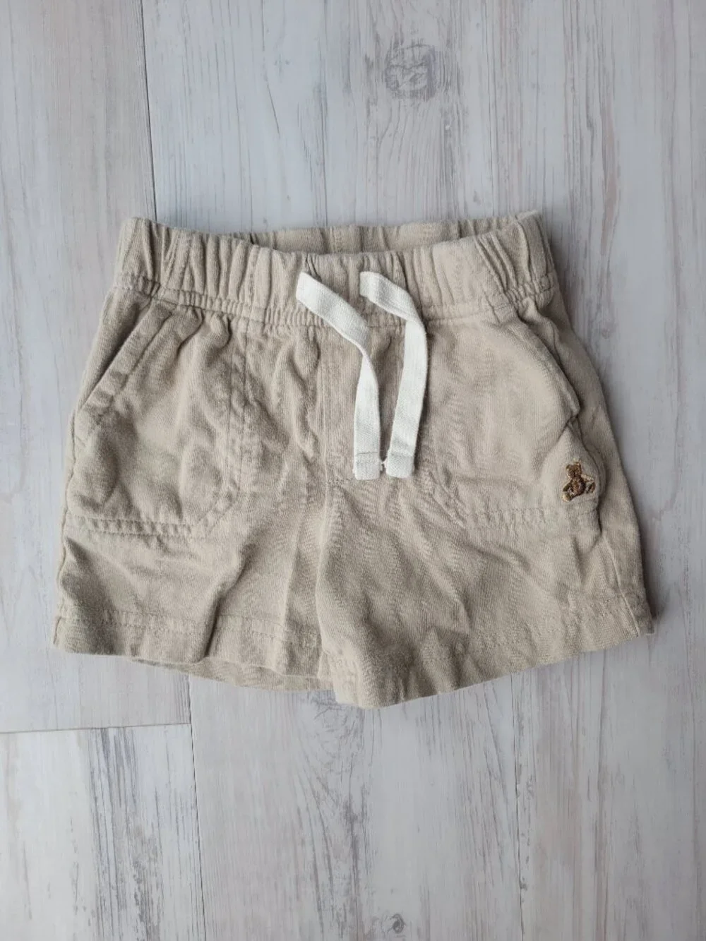 Baby Gap 2 pair shorts heathered gray and tan size 6-12 months